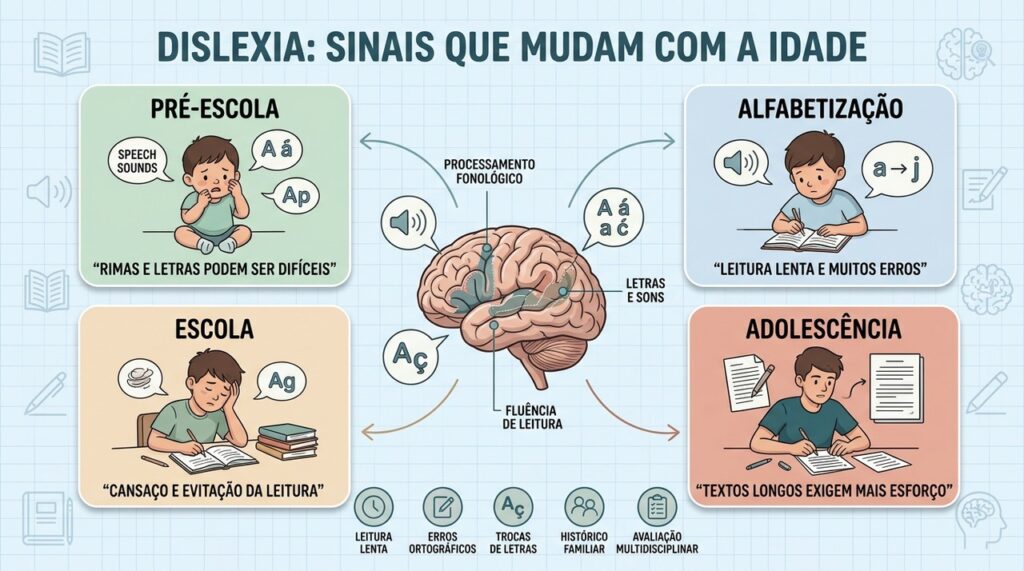 A dificuldade de leitura na infância nem sempre é falta de esforço, mas pode ser sinal de dislexia não diagnosticada