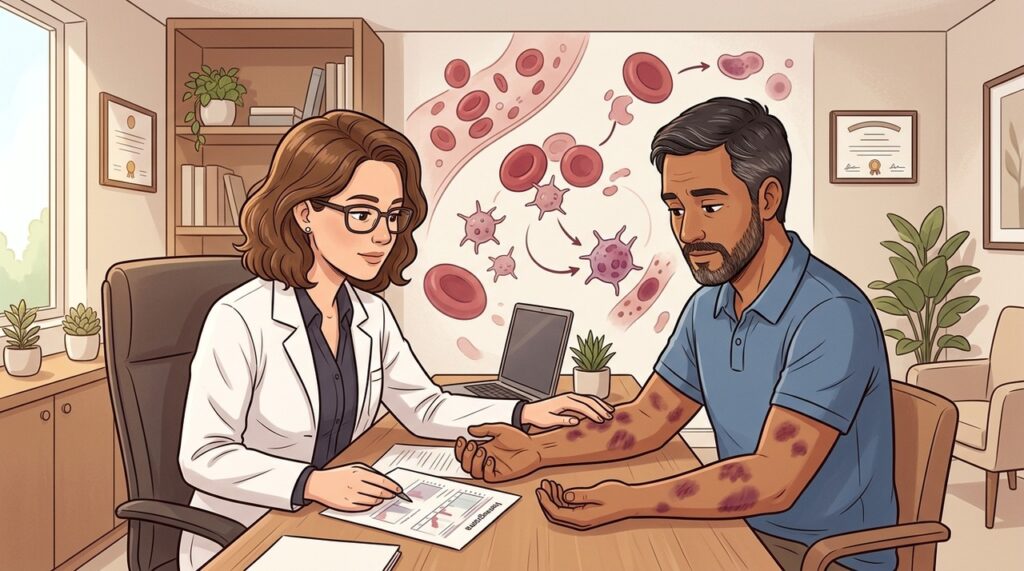 Quando hematomas se repetem, outros sangramentos podem indicar alterações na coagulação.