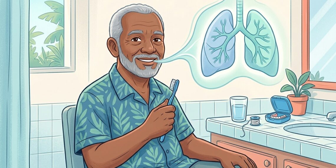 Pneumonia em idosos não se deve apenas à gripe, mas também à má saúde da boca, porque bactérias da gengiva podem ser aspiradas para o pulmão