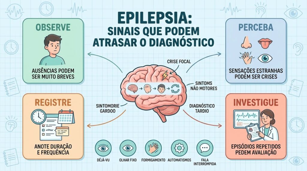 Observar, perceber, registrar e investigar ajuda a reconhecer crises epilépticas discretas.