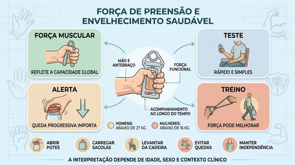 Teste, força funcional e treino ajudam a acompanhar o envelhecimento muscular.