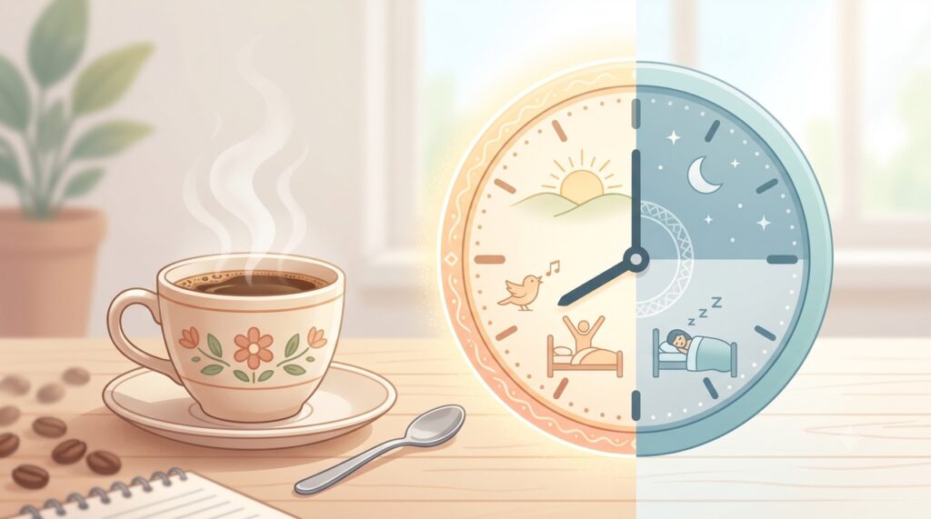 O horário do café pode influenciar o sono e o ritmo circadiano.