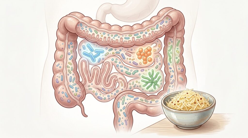 O microbioma permaneceu estável, apesar de mudanças pontuais após o consumo de chucrute.