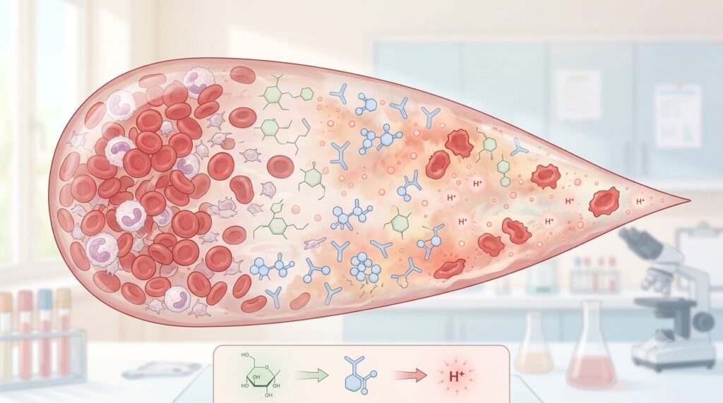 O acúmulo de cetonas torna o sangue mais ácido e exige tratamento imediato.