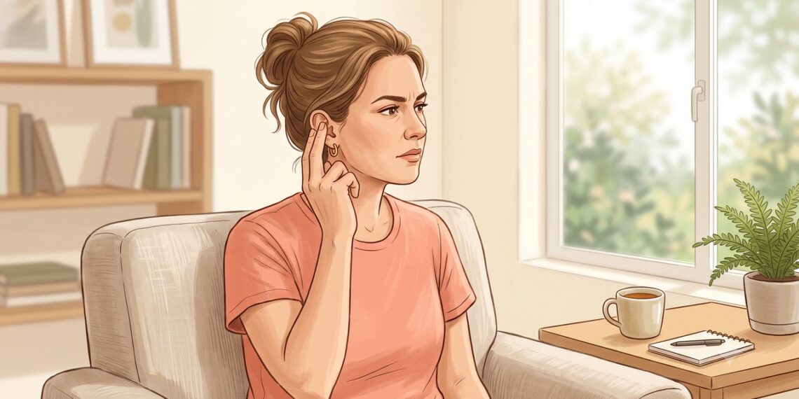 Ouvir uma pulsação no ouvido no ritmo do coração pode indicar zumbido pulsátil.