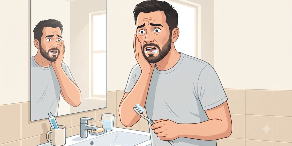 Choques intensos no rosto ao escovar os dentes podem ser sinais de neuralgia do trigêmeo.