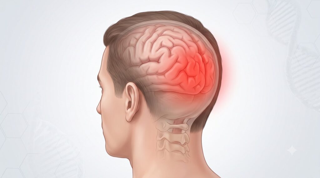 Na febre Oropouche, a dor de cabeça pode ser intensa e persistir na região posterior após a febre melhorar.