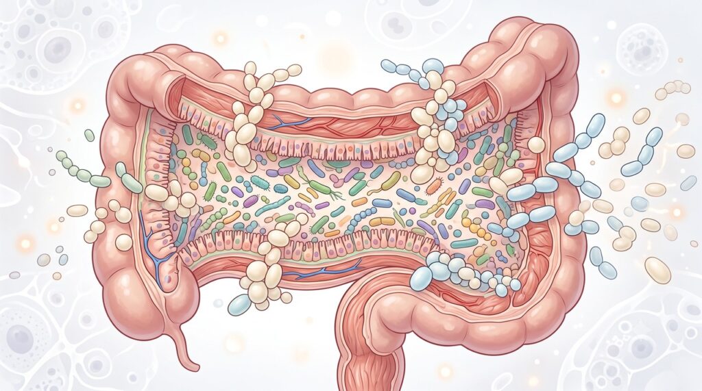 Os microrganismos e compostos da fermentação do kefir podem interagir com a microbiota intestinal.