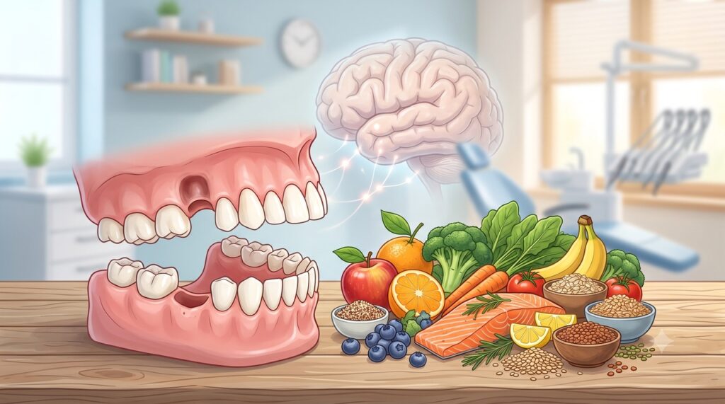 A baixa diversidade alimentar explicou parte da associação entre perda de dentes e declínio cognitivo.