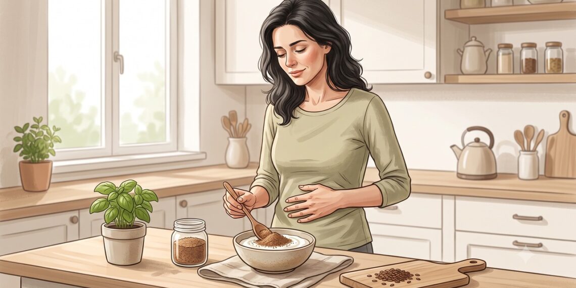 A linhaça moída, acompanhada de boa hidratação, pode favorecer o funcionamento intestinal.