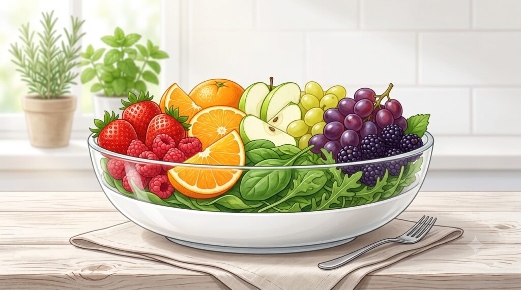 Frutas e vegetais variados fornecem diferentes tipos de flavonoides.