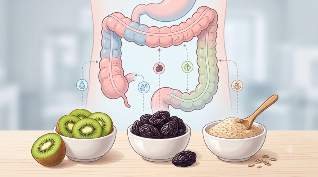 Kiwi, ameixa seca e psyllium melhoraram sintomas da constipação crônica.