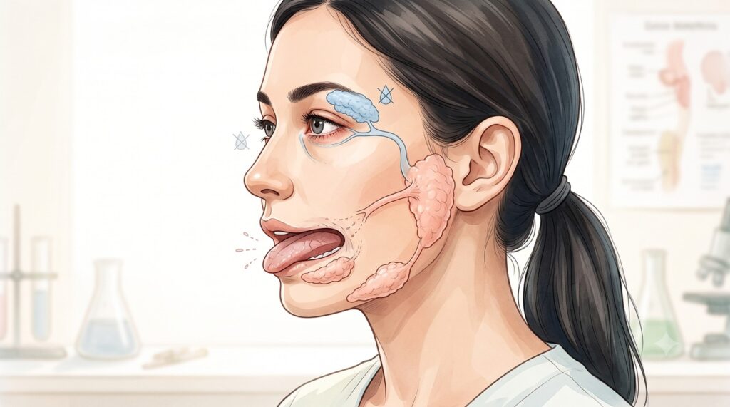 A síndrome de Sjögren afeta principalmente as glândulas que produzem lágrimas e saliva.