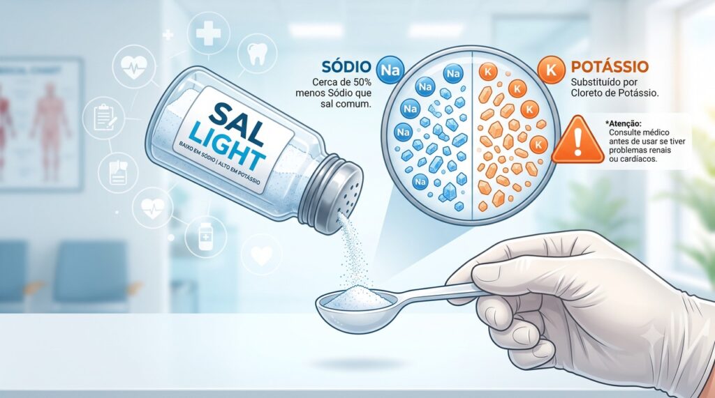 O sal light substitui parte do sódio por potássio e não é indicado para todos.