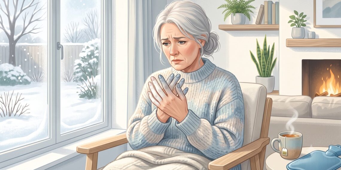 Dedos brancos, azulados e dormentes no frio podem indicar fenômeno de Raynaud.