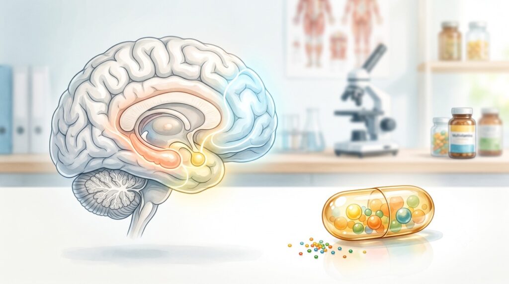 Os estudos do COSMOS avaliaram efeitos do multivitamínico na cognição global e na memória episódica.