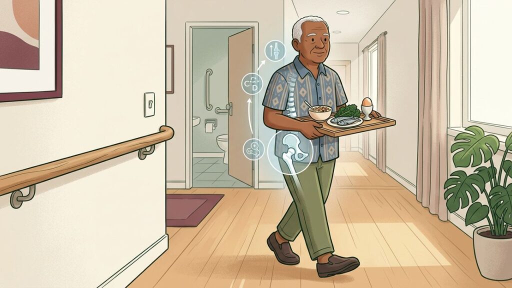 Alimentação adequada e casa segura preservam autonomia e reduzem fraturas.