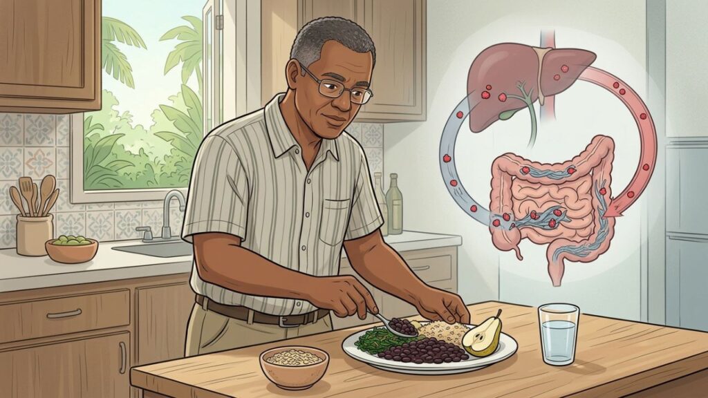 Aveia, feijão, frutas e psyllium podem colaborar para reduzir o LDL.