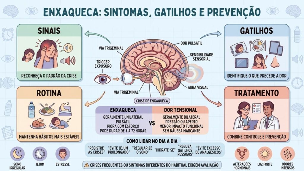 Sinais, gatilhos, rotina e tratamento ajudam a reduzir o impacto das crises.