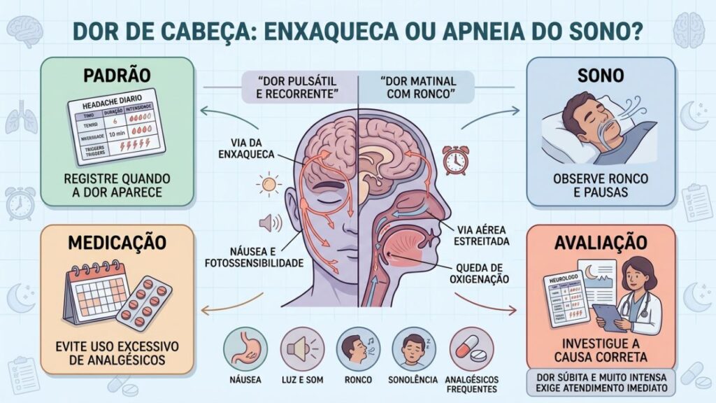 Padrão da dor, sono, analgésicos e avaliação ajudam a identificar a causa.