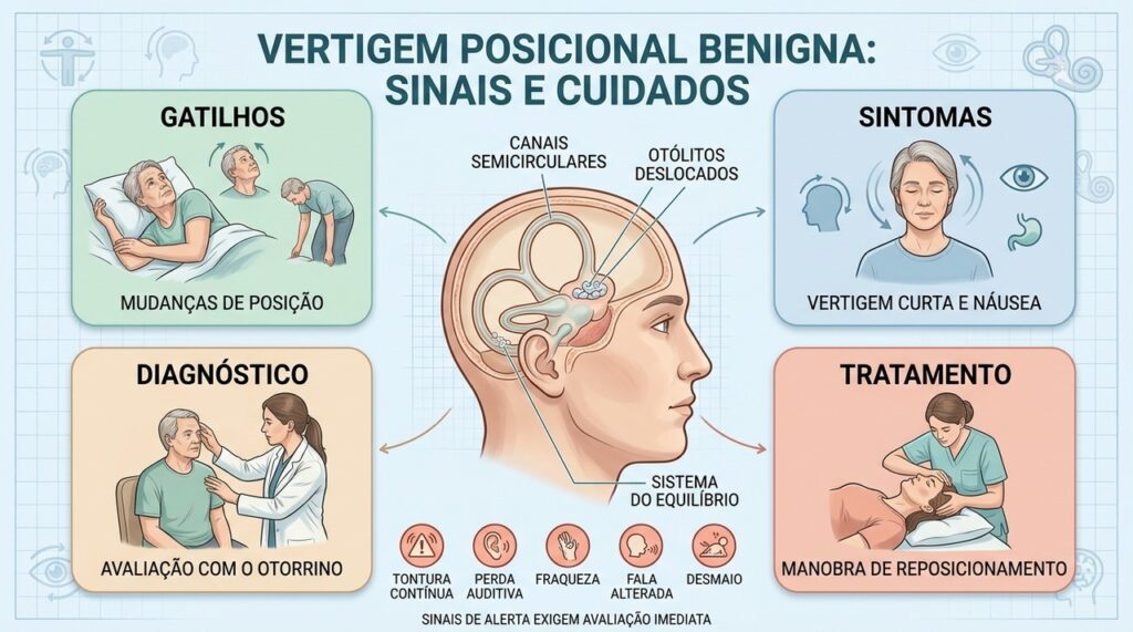 Gatilhos, sintomas, diagnóstico e tratamento ajudam a reconhecer corretamente a VPPB.