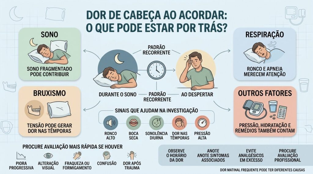 Sono, respiração, bruxismo e outros fatores ajudam a investigar a cefaleia matinal.