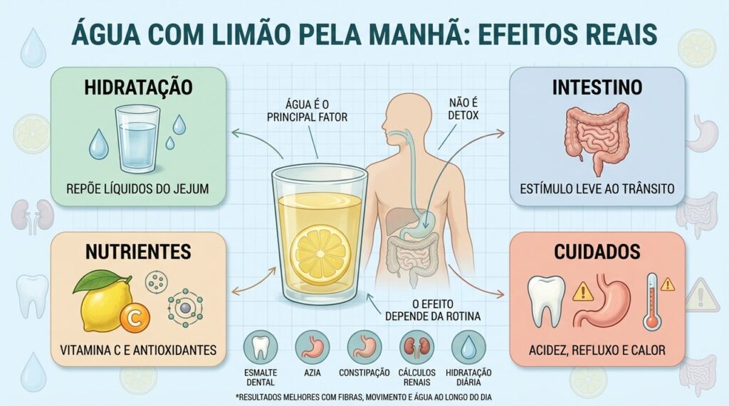 Hidratação, intestino, nutrientes e cuidados resumem os efeitos reais da bebida.