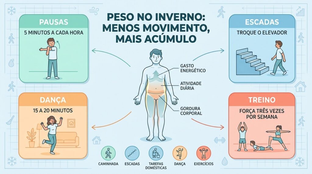 Quatro estratégias para manter o gasto energético ativo durante os meses frios.