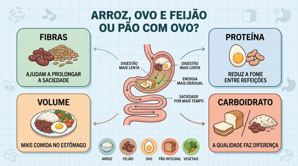 Fibras, proteína, volume e tipo de carboidrato determinam quanto a refeição sacia.