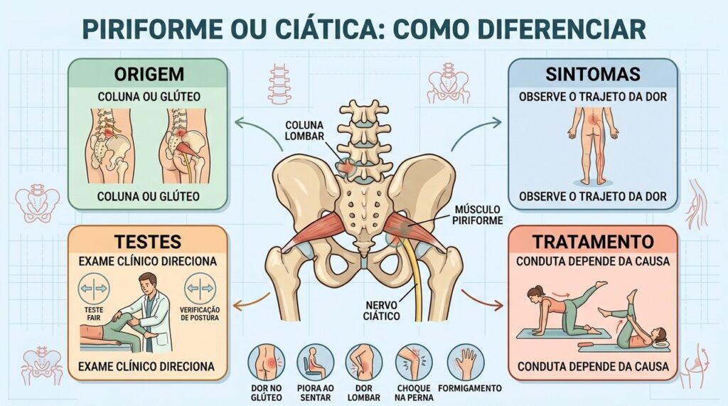 Origem, sintomas, testes e tratamento ajudam a diferenciar piriforme de ciática.