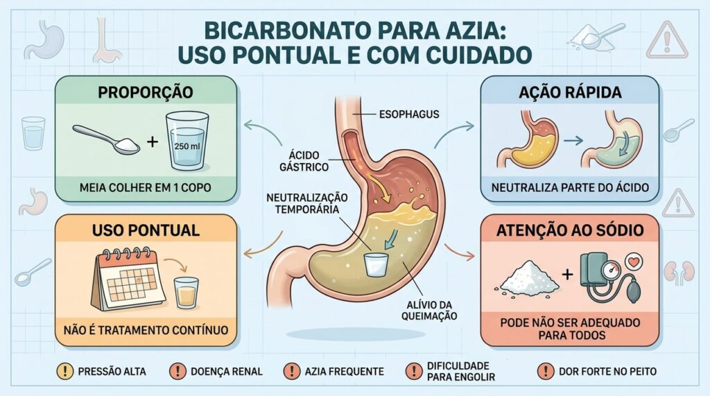 Proporção, uso pontual e atenção ao sódio tornam o bicarbonato mais seguro.