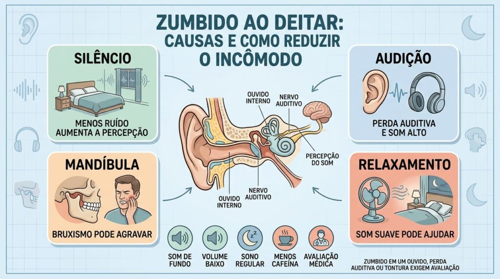 Silêncio, audição, mandíbula e hábitos noturnos influenciam o desconforto provocado pelo zumbido.