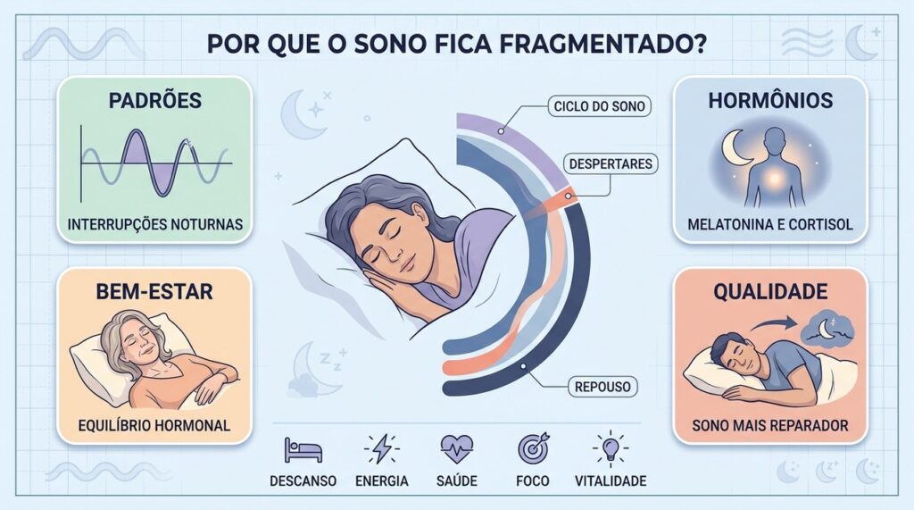 Apneia, hormônios, menopausa e microdespertares podem comprometer a continuidade do sono.