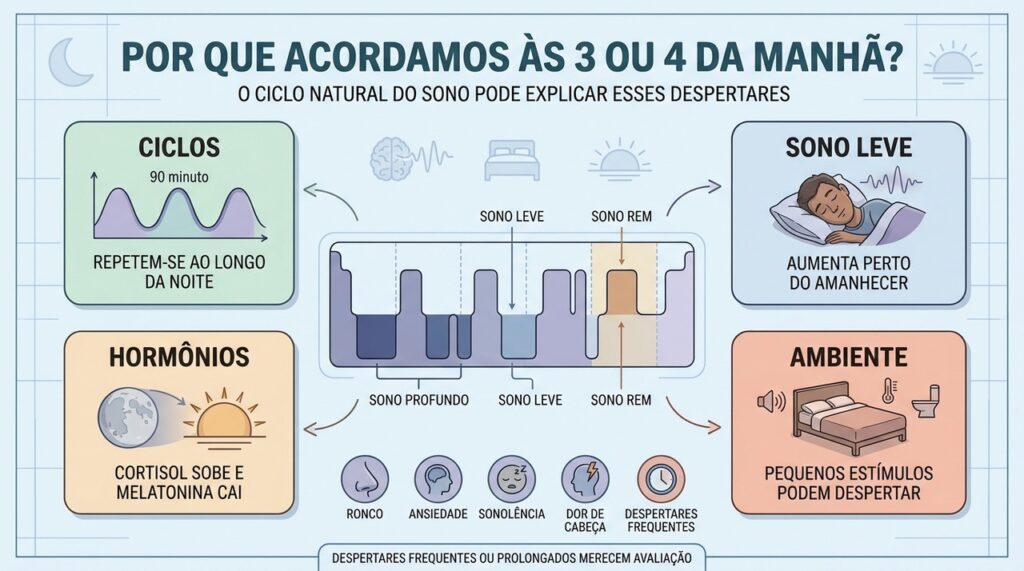 Ciclos, hormônios e sono mais leve ajudam a explicar despertares na madrugada.