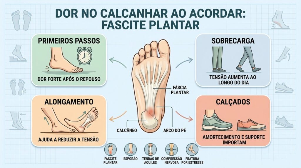 Primeiros passos, sobrecarga, alongamento e calçados ajudam a entender a fascite plantar.