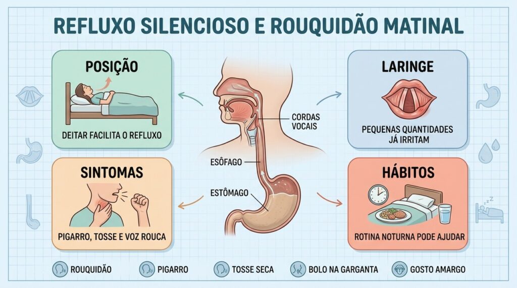 Posição, laringe, sintomas e hábitos ajudam a explicar o refluxo silencioso.