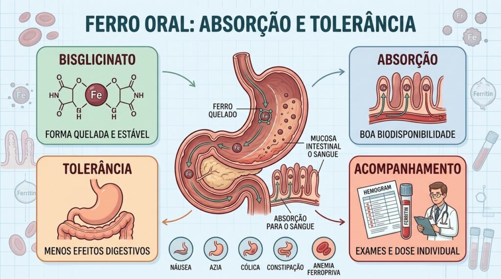 Absorção, tolerância e exames ajudam a individualizar o tratamento da anemia.