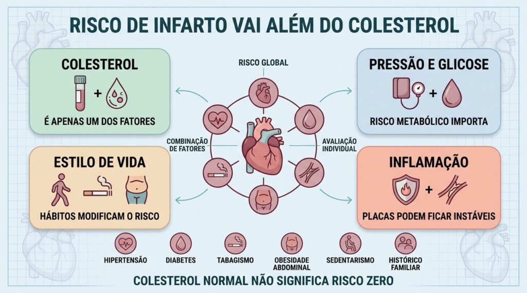 Infarto também acontece em quem tem colesterol dentro da faixa considerada normal