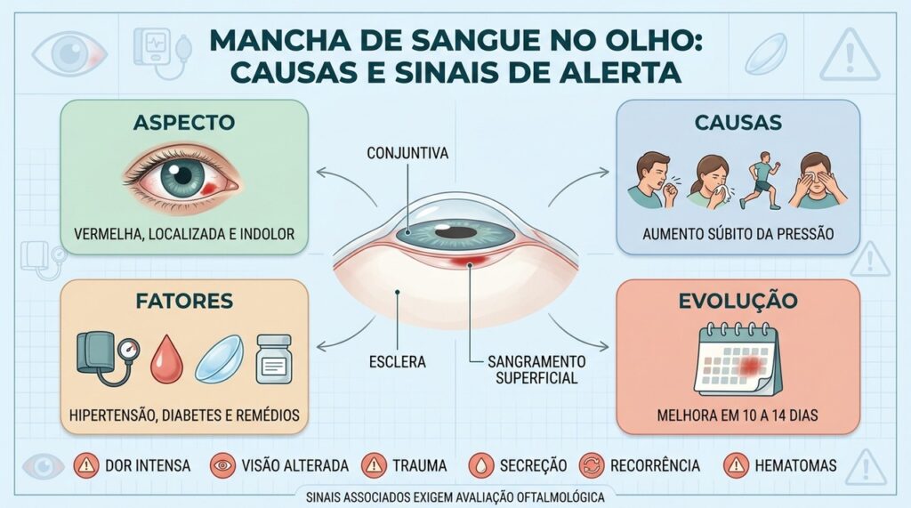 Aspecto, causas, evolução e alertas ajudam a avaliar a mancha ocular.
