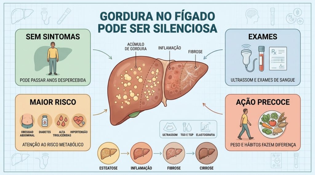 Rastreio, risco metabólico e hábitos ajudam a detectar e controlar a esteatose.