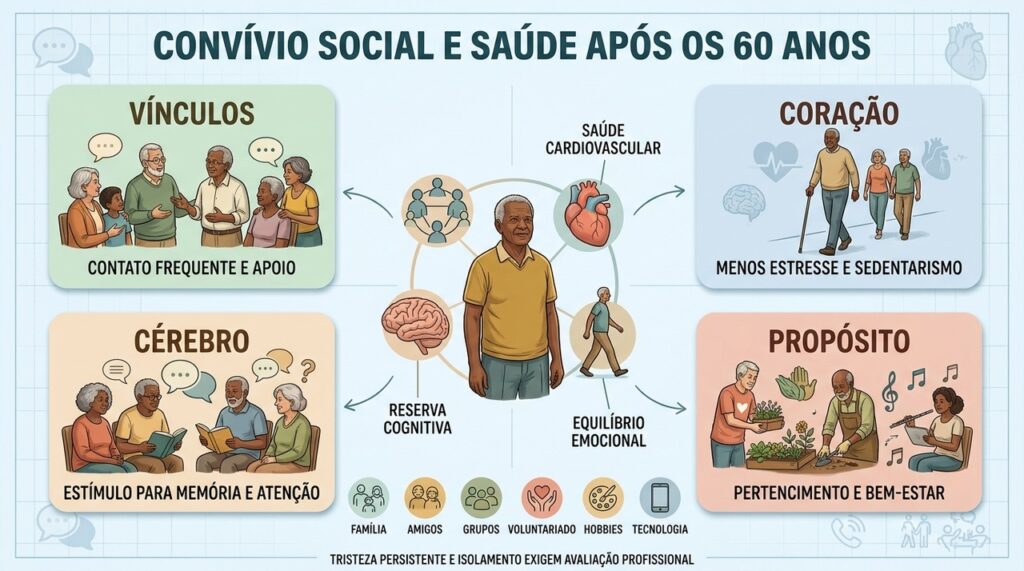 Vínculos, coração, cérebro e propósito sustentam um envelhecimento mais saudável.