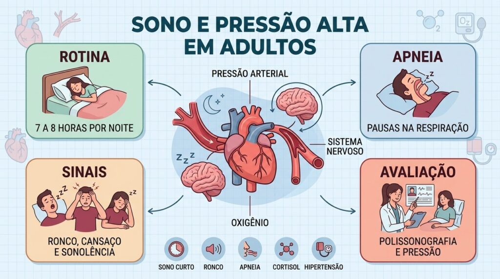 Sono adequado e investigação da apneia são importantes para proteger coração e pressão arterial.