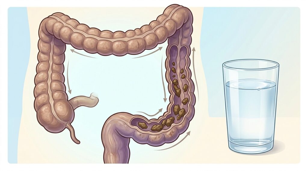 Água e fibras atuam juntas para melhorar a consistência das fezes e favorecer o trânsito intestinal.