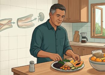 Fibras sem água podem piorar a prisão de ventre em vez de resolver Aumentar o consumo de fibras é uma das primeiras recomendações para quem sofre com prisão de ventre, mas esse ajuste, quando feito sem hidratação adequada, pode ter efeito contrário e deixar as fezes ainda mais ressecadas. As fibras solúveis e insolúveis dependem da água para formar um bolo fecal macio e volumoso, capaz de estimular o intestino. Entender essa relação ajuda a evitar erros comuns e a colher os benefícios reais de uma alimentação rica em fibras. Por que as fibras precisam de água para funcionar? As fibras alimentares atuam retendo água no intestino, o que aumenta o volume e a maciez das fezes, facilitando a passagem pelo trato digestivo. Sem líquido suficiente, essa retenção não acontece e as fibras podem tornar o bolo fecal mais compacto, dificultando ainda mais a evacuação. Esse efeito é especialmente perceptível quando o consumo de fibras cresce de forma brusca sem ajuste na ingestão de água, provocando estufamento, gases e desconforto abdominal. A prisão de ventre pode se agravar exatamente pela combinação errada entre mais fibra e pouca hidratação. Qual a diferença entre fibras solúveis e insolúveis? As fibras solúveis, encontradas em aveia, maçã, cenoura e leguminosas, absorvem água e formam um gel viscoso que amolece as fezes e regula o trânsito intestinal. Já as insolúveis, presentes em trigo integral, farelo e cascas de frutas, aumentam o volume do bolo fecal e estimulam mecanicamente o intestino. Ambas cumprem papéis complementares e ambas dependem de água para funcionar corretamente. A recomendação geral é de 25 a 38 gramas de fibras por dia, com aumento gradual para evitar efeitos adversos como gases e cólicas. O que um estudo científico revela sobre fibras e hidratação? A associação entre ingestão de água e eficácia das fibras já foi documentada em pesquisas clínicas. Segundo o estudo Water supplementation enhances the effect of high-fiber diet on stool frequency and laxative consumption in adult patients with functional constipation, publicado na revista Hepatogastroenterology e indexado no PubMed, adultos com constipação funcional que consumiram 25 g de fibras diárias combinadas com 2 litros de água apresentaram aumento significativo na frequência das evacuações e redução no uso de laxantes. Os autores concluíram que a ingestão hídrica adequada, entre 1,5 e 2 litros por dia, potencializa o efeito das fibras no controle da constipação intestinal, reforçando que os dois fatores caminham juntos. Quanta água é necessária para acompanhar o aumento de fibras? A recomendação geral é de 1,5 a 2 litros de água por dia para adultos saudáveis, quantidade que pode variar conforme peso, clima, prática de exercícios e condições clínicas. Beber pouca água, mesmo com alimentação rica em fibras, mantém o intestino lento e as fezes ressecadas. Para garantir hidratação eficiente ao longo do dia, algumas estratégias práticas ajudam bastante: Beber um copo de água ao acordar, antes do café da manhã Manter uma garrafa de água por perto durante o trabalho Consumir frutas ricas em água, como melancia, laranja e melão Incluir sopas, caldos e chás sem cafeína nas refeições Beber pequenos goles ao longo do dia, sem esperar a sede Aumentar o consumo em dias quentes ou após atividade física Ajustar a quantidade conforme orientação médica em casos de doença renal ou cardíaca Quando procurar avaliação médica para prisão de ventre? Ajustes na alimentação e na hidratação costumam melhorar a maior parte dos casos leves de intestino preso, mas alguns sinais indicam necessidade de investigação. Prisão de ventre persistente por mais de três semanas, alternância entre diarreia e constipação, perda de peso sem explicação, sangue nas fezes ou dor abdominal intensa devem ser avaliados por gastroenterologista. Uma boa alimentação para a constipação intestinal deve ser individualizada, considerando idade, uso de medicamentos e doenças pré-existentes. O acompanhamento profissional é fundamental para descartar causas mais sérias, ajustar a quantidade adequada de fibras e evitar o uso abusivo de laxantes, que pode prejudicar o funcionamento natural do intestino a longo prazo. A pressão alta em adultos e idosos não é causada apenas pelo excesso de sal, mas também pelo baixo consumo de potássio, que ajuda a relaxar os vasos sanguíneos