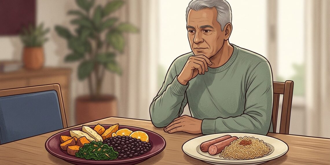 O que acontece com a pressão quando a alimentação tem pouco potássio?
