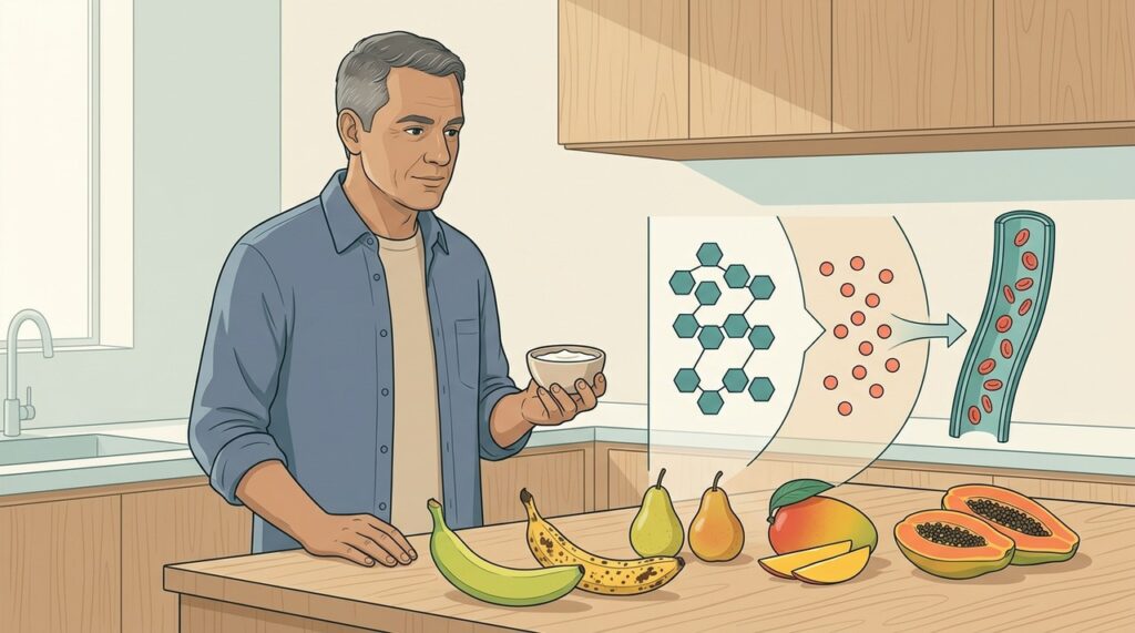 Maturação transforma parte do amido em açúcares simples e pode alterar a glicemia.