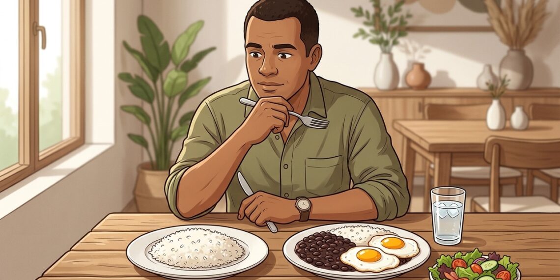 Arroz com ovo e feijão ou arroz sozinho qual refeição sustenta a saciedade por mais tempo?