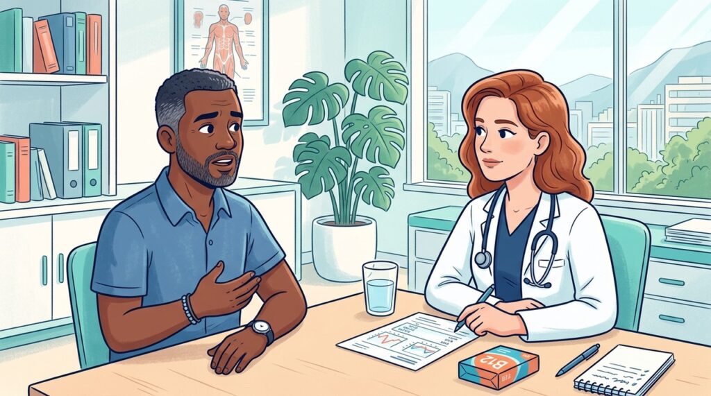 Fadiga persistente nem sempre significa deficiência de B12: investigar a causa evita suplementação desnecessária.