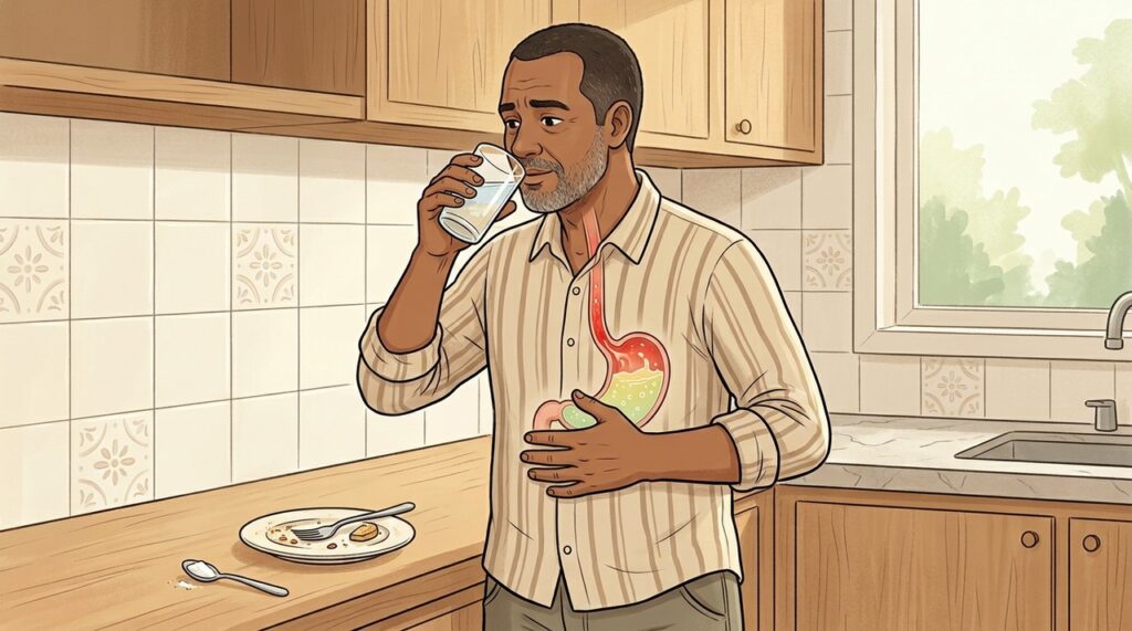 O bicarbonato neutraliza parte do ácido gástrico, mas também acrescenta sódio à dieta.