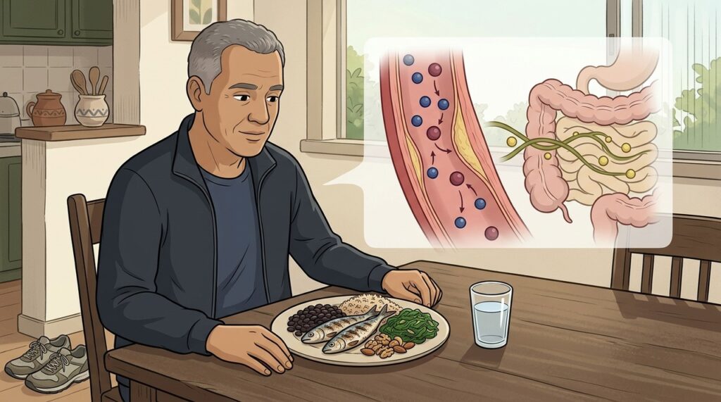 Alimentação equilibrada e atividade física trabalham juntas para melhorar o perfil do colesterol.